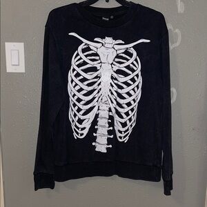 NWOT Acid Wash Skeleton Crew Neck